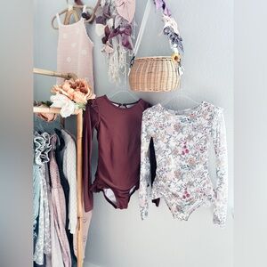 2 Jamie Kay Meadowlight Days & Salt-Kissed Wanderings rash guard swimsuits 3/4